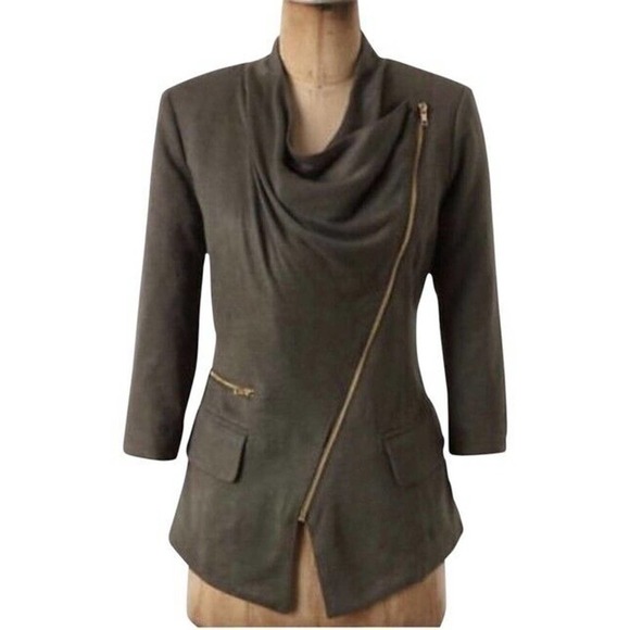 Cartonnier Anthropologie Take The Wheel Moto Jacket Sz Small Asymmetrical Zipper - Picture 1 of 10